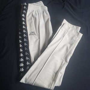 WHITE KAPPA TRACKSUIT PANTS